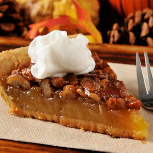 Pecan pie with whipped cream